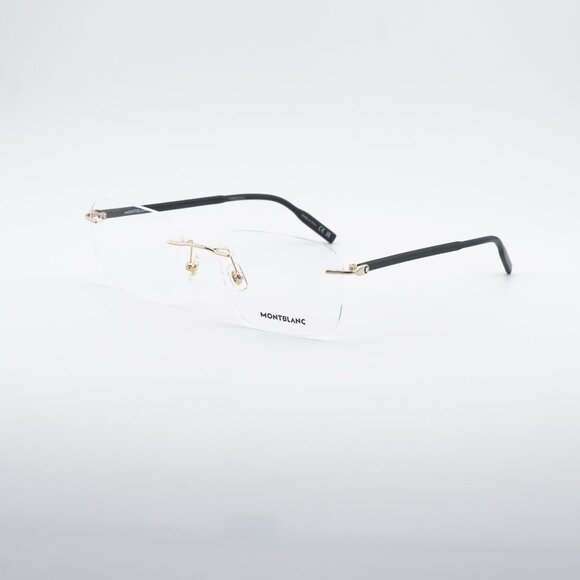 Montblanc MB0222O 007 Eyeglasses Gold/Black 58mm Rectangle Frame